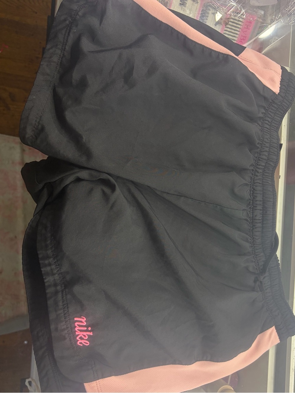 Nike Black Shorts with Pink Trim — Women's Athletic Running Shorts